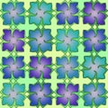 Abstract Pattern with blue stylized flowers and green background Royalty Free Stock Photo