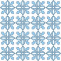 Abstract Pattern with blue stylized flowers and white background Royalty Free Stock Photo