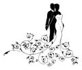 Abstract Pattern Bride and Groom Wedding Silhouette Royalty Free Stock Photo