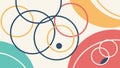 Abstract pattern of colorful overlapping circles and lines vector design Generative AI Royalty Free Stock Photo