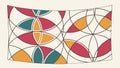 Abstract pattern of colorful overlapping organic shapes and lines vector design Generative AI Royalty Free Stock Photo