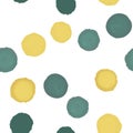 Abstract Pattern Coloring yellow and green polka