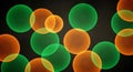 Abstract Pattern of Overlapping Green and Orange Circles with a Textured Background image Royalty Free Stock Photo
