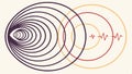 Abstract pattern of concentric circles with lines and points geometric vector design Generative AI Royalty Free Stock Photo