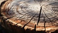 Abstract pattern of concentric tree rings on old tree trunk generated by AI Royalty Free Stock Photo