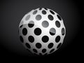 Abstract pattern cover black and white 3D ball. Vector illustration on dark background Royalty Free Stock Photo