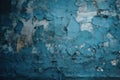 Abstract pattern cracked blue paint on concrete wall. Old grunge vintage texture background. Royalty Free Stock Photo