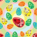 Abstract pattern with easter eggs Royalty Free Stock Photo