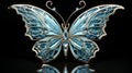 Abstract pattern of a enameled common blue butterfly in art nouveau style.