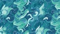 Generative AI, An abstract pattern with swirling lines in shades of blue and green