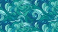 Generative AI, An abstract pattern with swirling lines in shades of blue and green