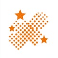 Orange Stars and Dots Abstract Pattern Festive Celebration Design Elements Royalty Free Stock Photo