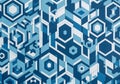 Abstract pattern featuring interconnected hexagons and polygons in varying Royalty Free Stock Photo