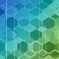Abstract pattern featuring interconnected hexagons in varying Royalty Free Stock Photo