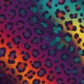 Abstract pattern featuring a leopard-like print with a multicolored gradient Royalty Free Stock Photo