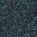 Abstract pattern featuring a network of interconnected hexagons Royalty Free Stock Photo