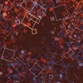 Abstract pattern featuring numerous overlapping geometric shapes, primarily squares Royalty Free Stock Photo