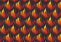 Abstract pattern featuring stylized flames in red, orange, and yellow hues against a dark background Royalty Free Stock Photo