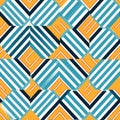 Geometric Stripes Pattern: Light Navy And Light Amber Deco-inspired Design