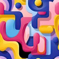 Abstract pattern of fluid shapes and bold colors in a tactile design (tiled)