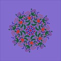 Abstract, pattern, fractal, blue, flower, illustration, pink, mandala, graphic, decorative, purple, digital, christmas, green, psy Royalty Free Stock Photo