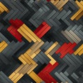 Abstract pattern with geometric red, yellow, and black squares (tiled) Royalty Free Stock Photo