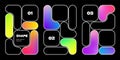 Abstract Pattern with Geometric Shapes and Gradients. Vector Bento Grid Patterns. Blob Futuristic Y2K Posters