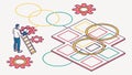 Abstract pattern with geometric shapes, modern design, vector design Generative AI Royalty Free Stock Photo