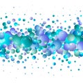 abstract pattern with glass blue balls or precious pearls. Glossy realistic ball. 3d vector illustration. eps 10