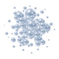 abstract pattern with glass blue balls or precious pearls. Glossy realistic ball. 3d vector illustration. eps 10