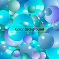 Abstract pattern with glass blue balls or precious pearls. Glossy realistic ball. 3d vector illustration. eps 10