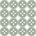 Abstract Pattern with green stylized rosette and white background Royalty Free Stock Photo