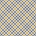 Abstract pattern in grey, gold, white for dress, scarf, skirt, other modern fashion fabric print. Pixel textured houndstooth.