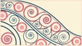 Abstract pattern illustration of repeating spirals and swirling lines, dynamic design vector design Generative AI Royalty Free Stock Photo