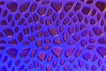 Abstract Pattern Interior Design Wall with Holes Sample Color Neon Blue Purple Light Decoration Texture Background Royalty Free Stock Photo
