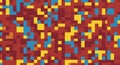 An abstract pattern of interlocking squares, blending red, yellow, and blue hues. The Royalty Free Stock Photo