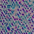 An abstract pattern of interlocking triangles in shades of pink and blue2, Generative AI