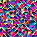 An abstract pattern of interlocking triangles in shades of pink and blue4, Generative AI