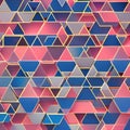 An abstract pattern of interlocking triangles in shades of pink and blue1, Generative AI