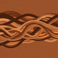 Abstract Pattern of Intertwining Brown and Orange Waves, Flowing Organic Lines and Earth Tones Creating a Dynamic Background Royalty Free Stock Photo
