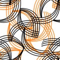 Abstract pattern with interwoven black and orange Royalty Free Stock Photo