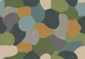Irregular, overlapping shapes in earthy tones of green, blue, grey, Royalty Free Stock Photo