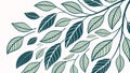Abstract pattern of leafy branches in cool muted tones, vector design Generative AI Royalty Free Stock Photo