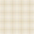 Abstract pattern in light gold beige and white for dress, jacket, coat, scarf. Seamless neutral monochrome tweed tartan check.