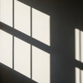 Window panes emphasizing the geometric pattern and interplay of Royalty Free Stock Photo