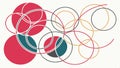 Abstract pattern of multiple overlapping circular shapes in color vector design Generative AI Royalty Free Stock Photo