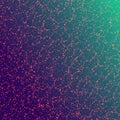 Abstract pattern with a network of interconnected red dots on a gradient background Royalty Free Stock Photo