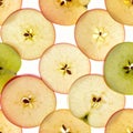 Abstract Pattern of Numerous Thinly Sliced Apples Royalty Free Stock Photo