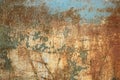 Abstract pattern of old paintwork and rust on box Royalty Free Stock Photo