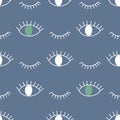 Abstract pattern with open and winking eyes.